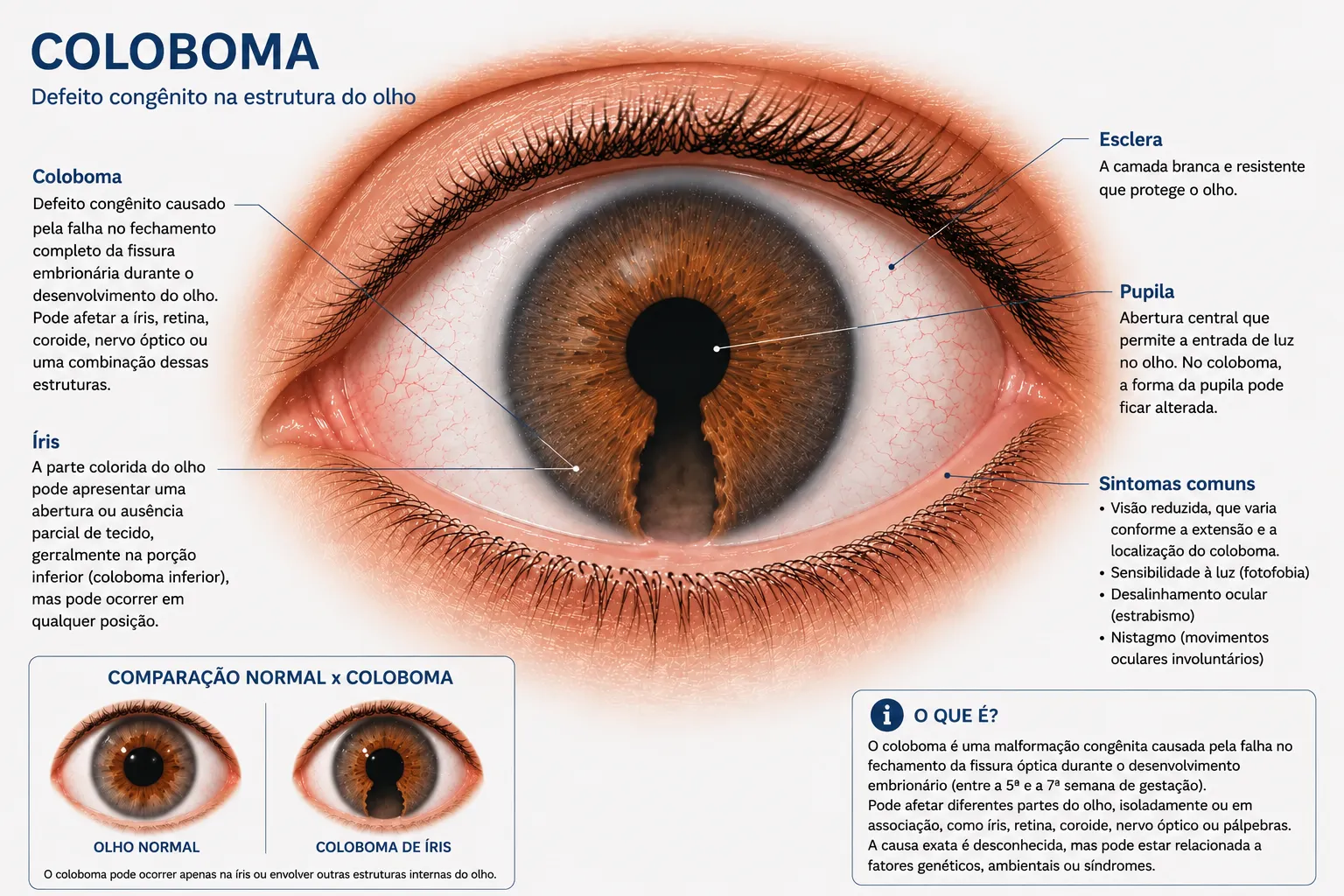 Estrutura em destaque do coloboma