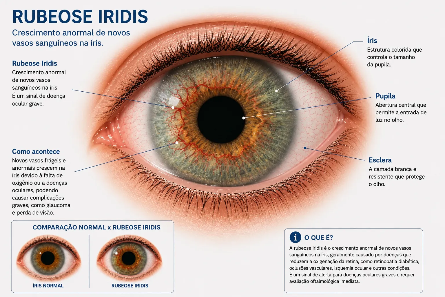 Estrutura em destaque da rubeose iridis