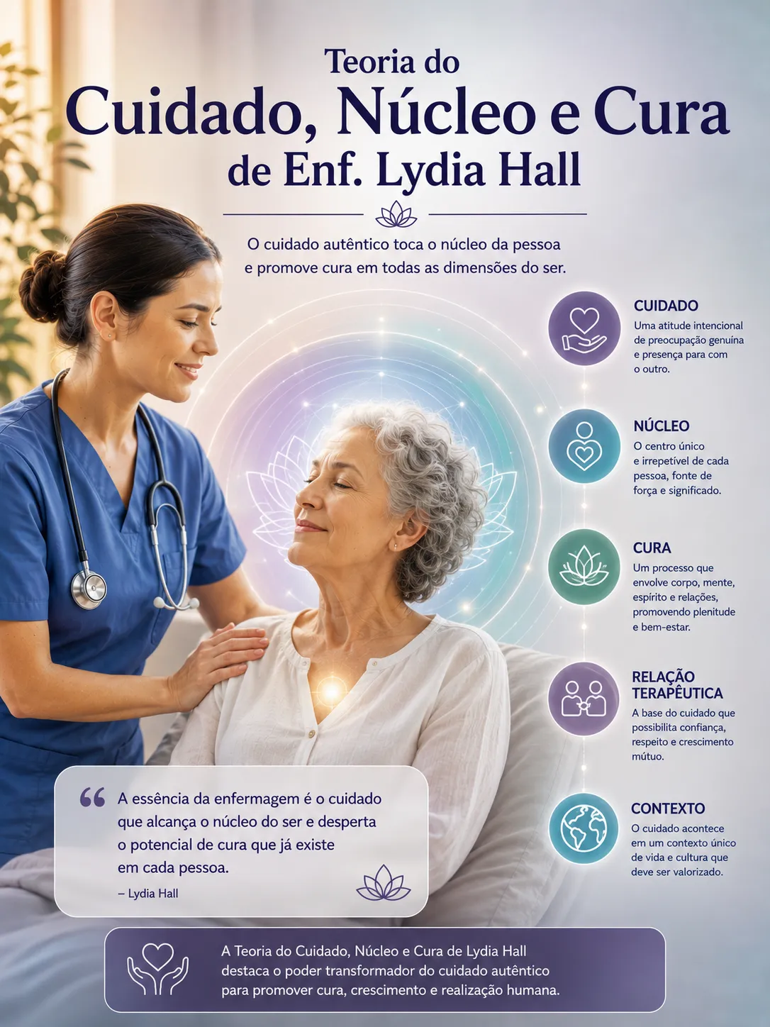 Teoria do Cuidado, Núcleo e Cura de Lydia Hall