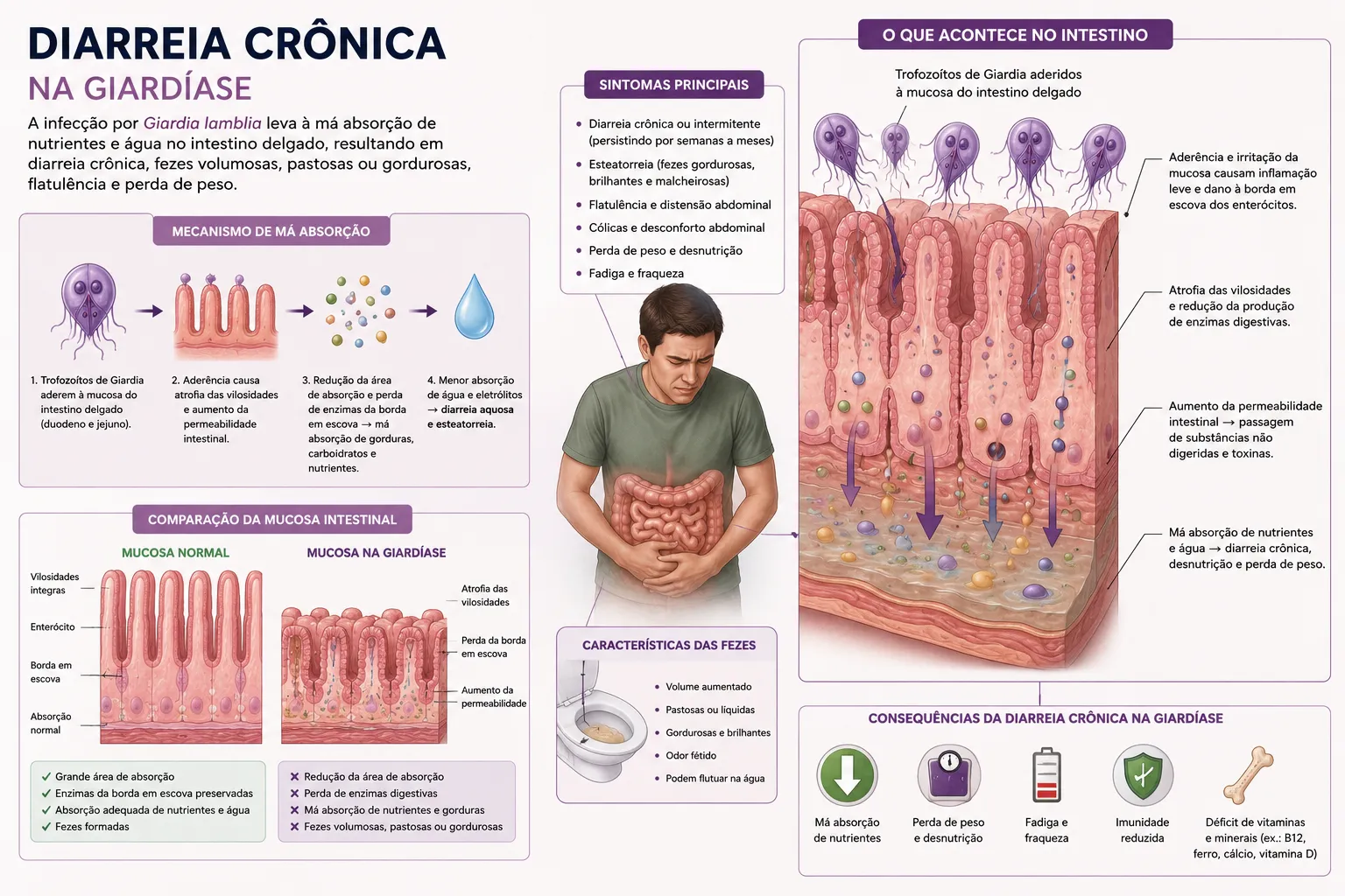 Diarreia crônica com má absorção na giardíase