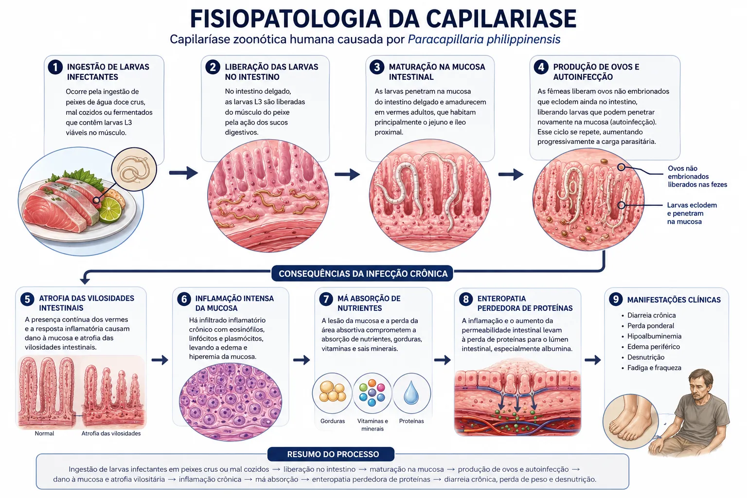 Ciclo de vida e fisiopatologia da capilaríase