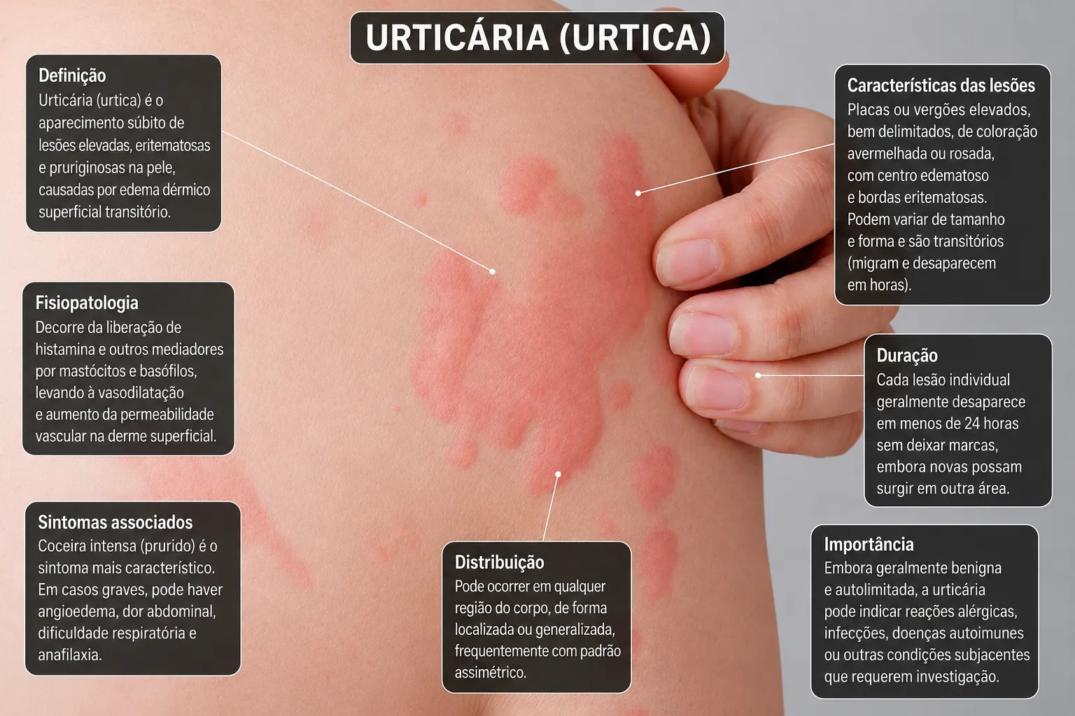 Urtica em região do ombro e dorso